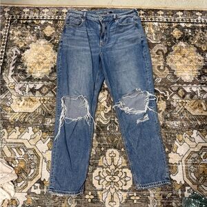 Distressed Blue Jeans